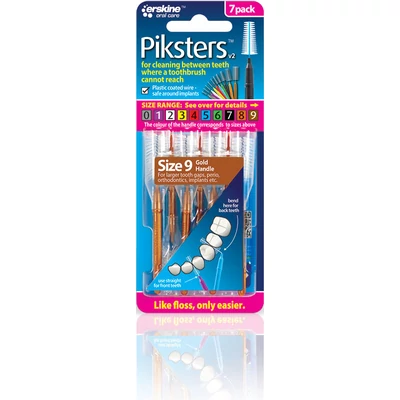 Piksters Interdental Brushes, 7 pack, 9 size